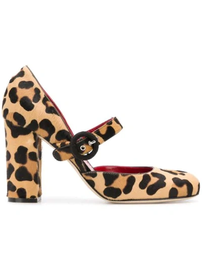 Antonio Barbato Leopard Print Mary Jane Pumps - Neutrals