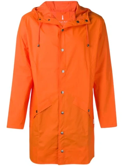 Rains Water-resistant Hooded Coat - Orange