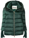 Herno Padded Jacket With Fox Fur In Green