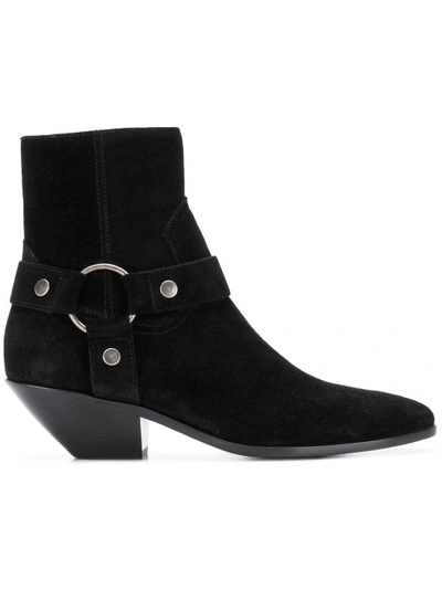 Saint Laurent West 45 Strap Ankle Boots - Black