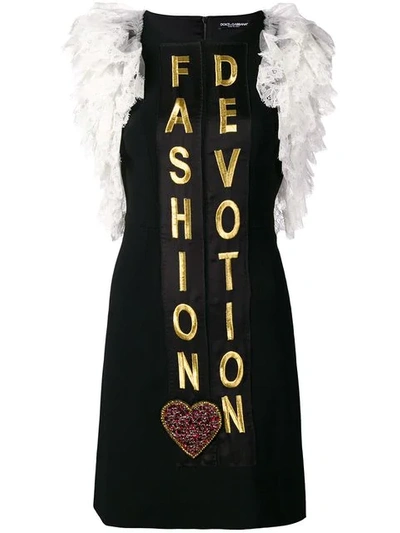 Dolce & Gabbana 'fashion Devotion' Short Dress In N0000 Black