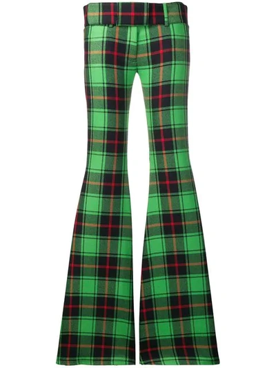 Marco De Vincenzo Checked Flared Trousers - Green