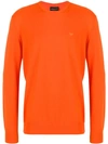 Emporio Armani Embroidered Logo Sweater In Orange