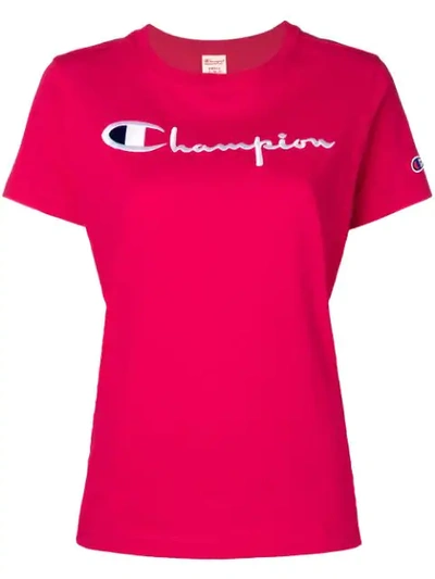 Champion Logo Embroidered T-shirt - Pink