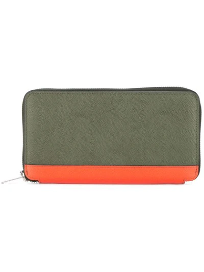 Marni Long Zipped Wallet In Green