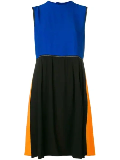 Marni Block Panel Dress In Blue