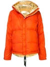 Kru Reversible Puffer Jacket In Orange