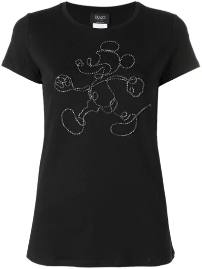 Liu •jo Liu Jo Liu Jo X Disney Mickey Embellished T-shirt - Black
