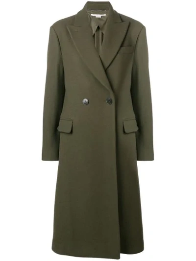 Stella Mccartney Classic Double-breasted Coat In Green