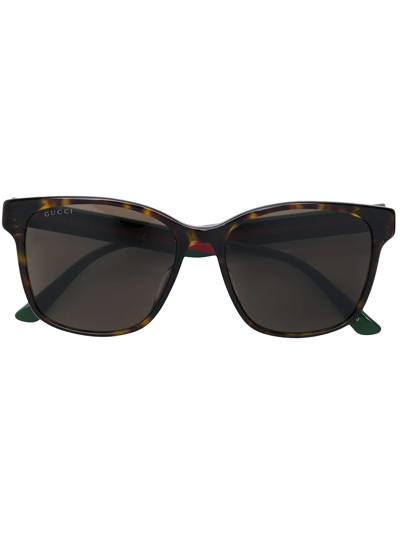 Gucci Squared Sunglasses In Brown