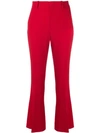 Gucci New Short Bootcut Trousers In Red