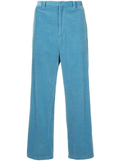 08sircus Corduroy Straight-fit Trousers In Blue