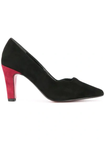 Loveless Contrast Heel Pumps In Black