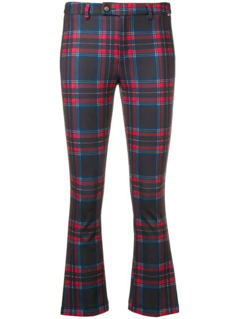 flared tartan trousers