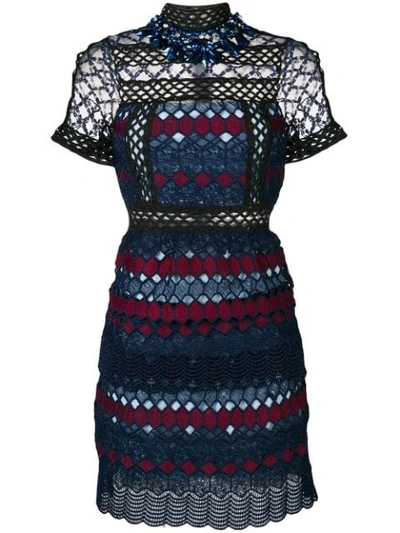 Amuse Embellished Knit Dress - Blue