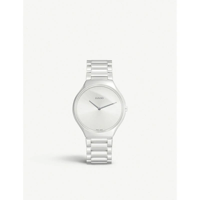 Rado Womens Silver R27957012 True Thinline Ceramic Watch