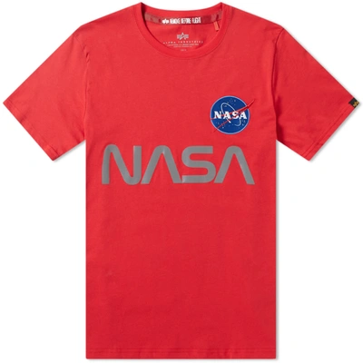 Alpha Industries Nasa Reflective Tee In Red