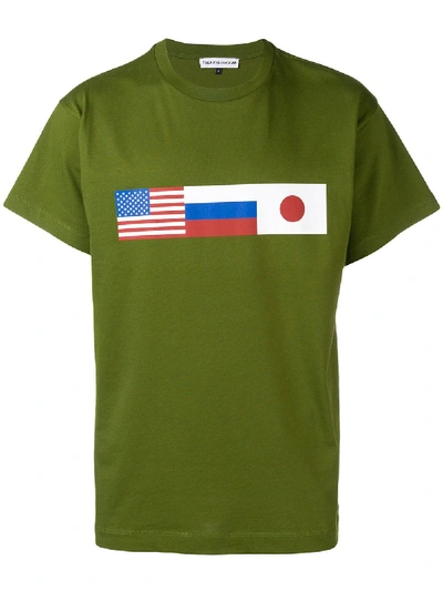 Gosha Rubchinskiy Flag Print T-shirt In Green