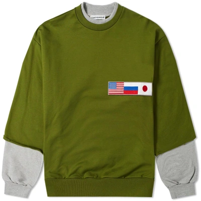 Double Sleeve Gosha Green Hoodie Gosha Rubchinskiy Double Sleeve