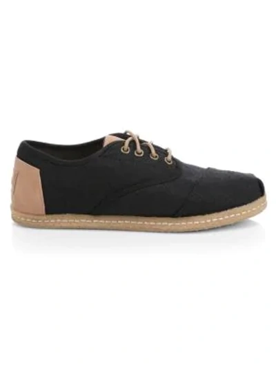 Toms Cordones Canvas Sneakers In Black