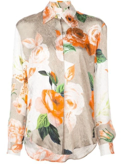 Off-white Pattern Floral Shirt In Beige All Over