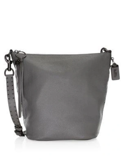 Coach Duffle Rivets Leather Shoulder Bag In Grey | ModeSens