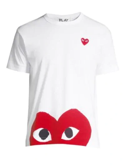 Comme Des Garçons Play Bottom Heart Tee In White