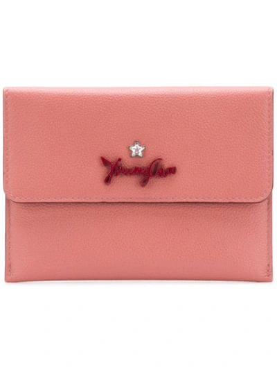 Jimmy Choo Albin Rosewood Grainy Calf Leather Coin Pouch In Pink