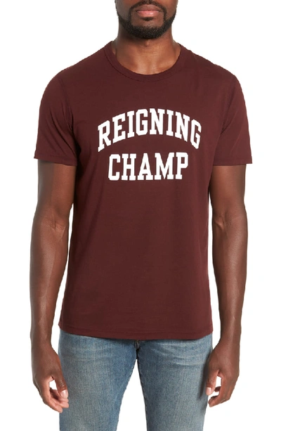 Reigning Champ Ivy League Logo T-shirt In Crimson White