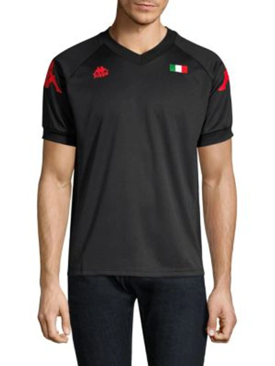 Kappa Authentic Walson Soccer Jersey In Black Red | ModeSens