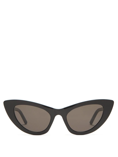 Saint Laurent Lily Cat-eye Acetate Sunglasses In Black