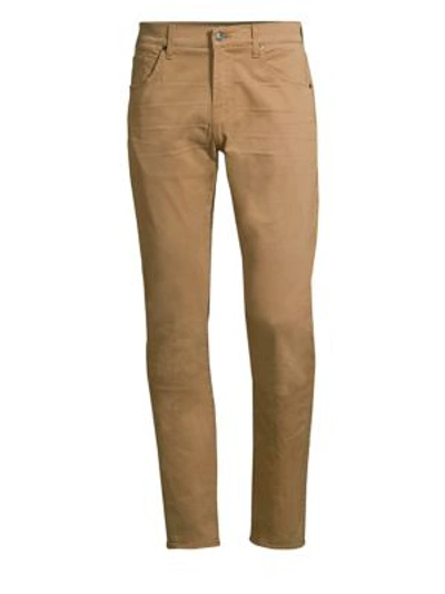 7 For All Mankind Total Twill The Straight Slim Chinos In Rich Khaki