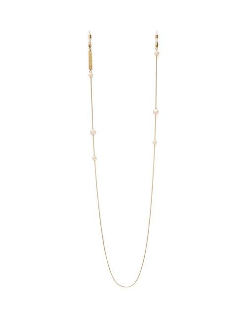 Frame Chain Pinky Pearl Gold Plated Glasses Chain In Pink Gold | ModeSens