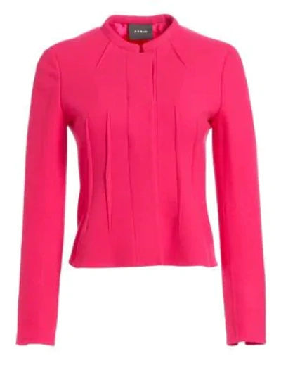 Akris Abadin Round Neck Short Waist Jacket In Pink