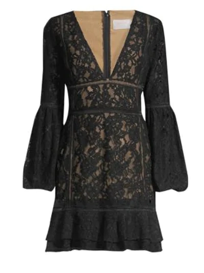 Misha Collection Harper Lace Dress In Black