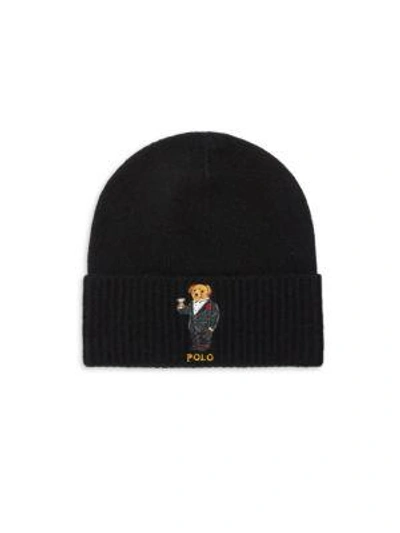 Polo Ralph Lauren Tartan Martini Bear Beanie In Black | ModeSens