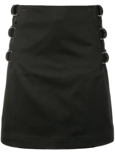 Helmut Lang Silk-twill Trimmed Cotton-twill Mini Skirt In Black