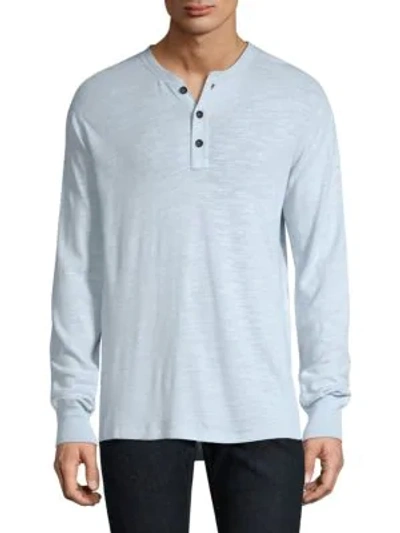 Rag & Bone Standard Issue Basic Henley In Pale Azure