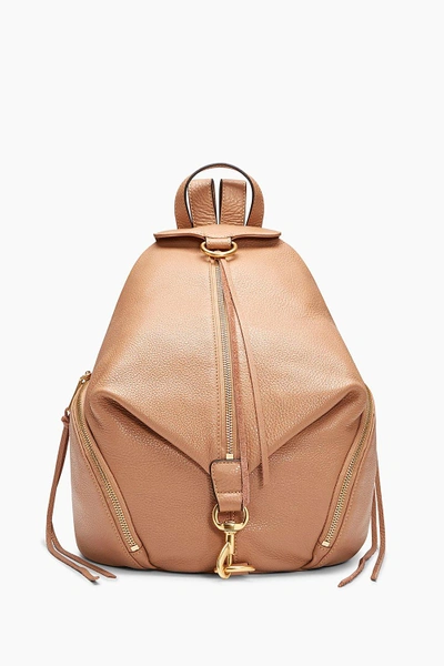 Rebecca Mincoff Julian Backpack - tan with gold hardware Rebecca Minkoff Convertible Mini Julian Backpack With Fringe  main image 3