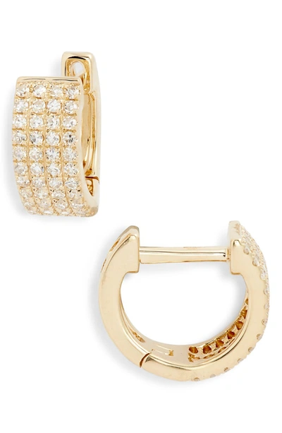 Ef Collection 14k Yellow Gold & White Diamond Jumbo Huggie Hoop Earrings