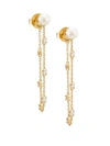 Yoko London 18k Yellow Gold, Pearl & Diamond Chain Earrings
