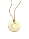 Roberto Coin Tiny Treasures Diamond & 18k Yellow Gold Initial Pendant Necklace In Initial C