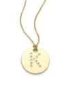 Roberto Coin Tiny Treasures Diamond & 18k Yellow Gold Initial Pendant Necklace In Initial K