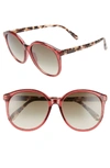 Givenchy 56mm Round Sunglasses In Ople Burgundy