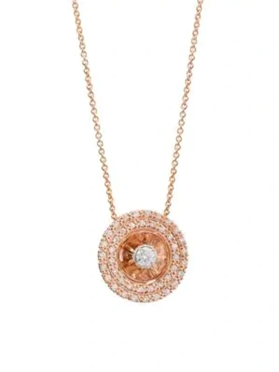 Plevé Women's Aura 14k Rose Gold & Diamond Round Pendant Necklace