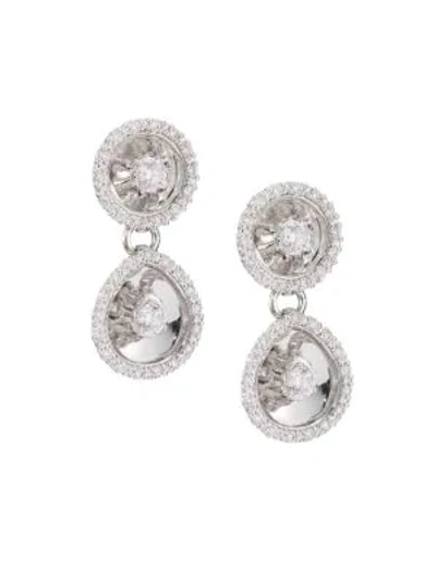 Plevé Aura 18k White Gold & Diamond Drop Earrings