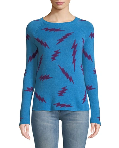 Replica Los Angeles Jacquard Long-sleeve Crewneck Sweater In Blue/red