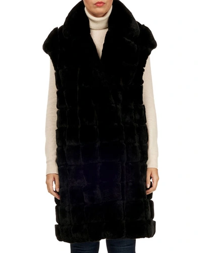 Gorski Rex Rabbit Fur Notched-collar Vest In Black