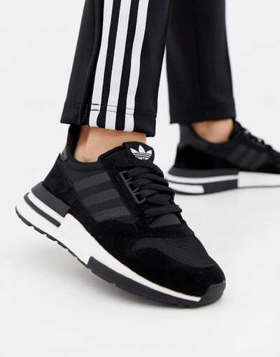 Adidas Originals Zx 500 Rm Sneakers In Black - Black