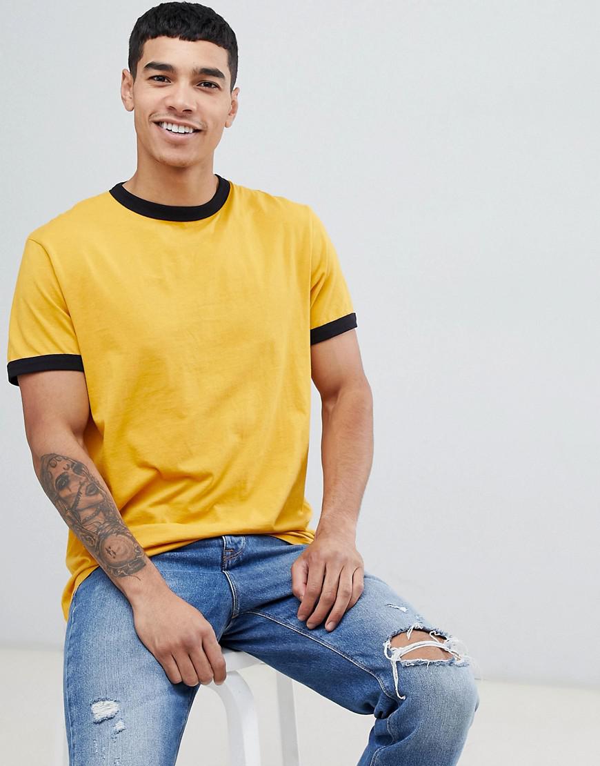 New Look Ringer T-shirt In Mustard - Yellow | ModeSens
